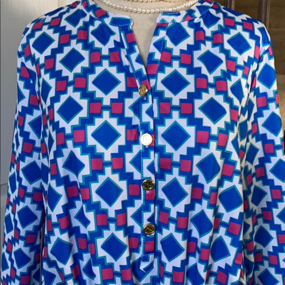 Preppy Tracy Negoshian Pom Pom Tiana dress NWT L - Picture 2 of 8